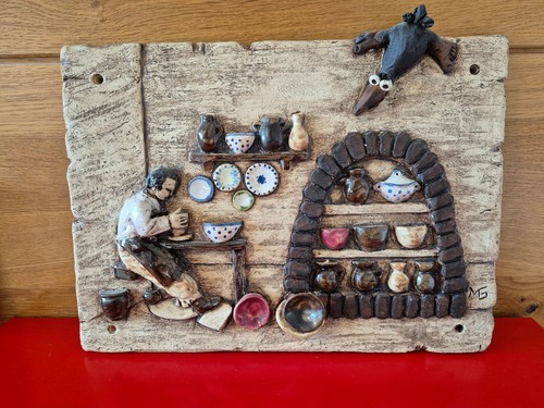 Getöpferte keramik wandbild - getöpferte, keramik,