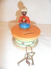 sehr alte Holz Spardose mit